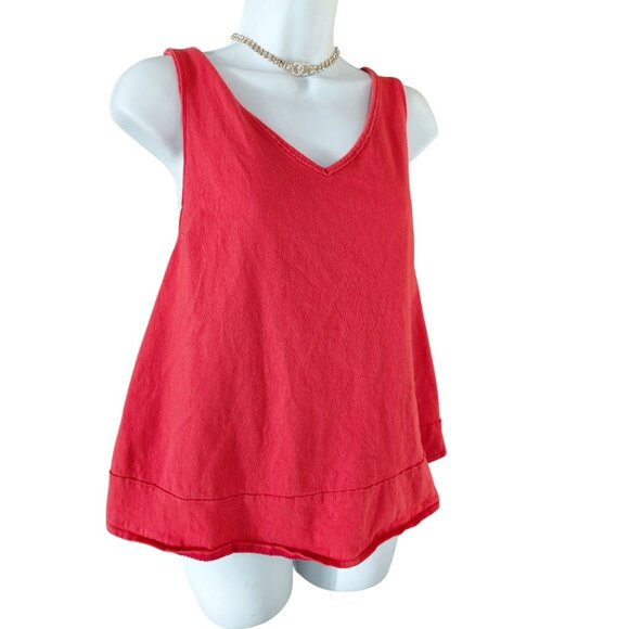 We The Free Womens Sleeveless V-Neck Tank Top M Orange Cotton - Picture 4 of 8